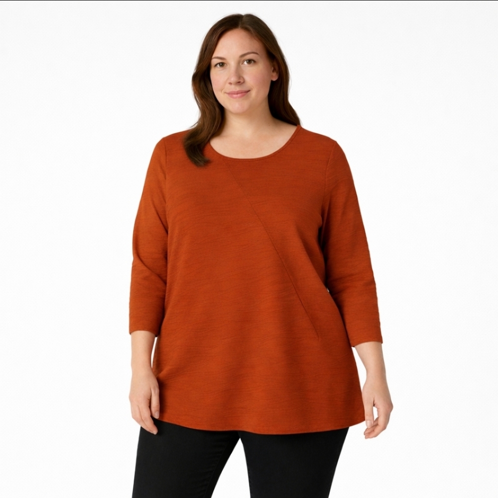 Kim Rogers Orange Womens Pullover Top Sz XL